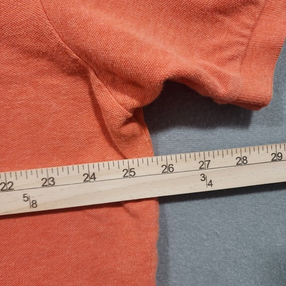 Ralph Lauren Polo Shirt Mens 2XL Orang Solid 100% Cotton Blue Pony Vintage - Picture 11 of 16